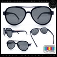 thumbnail image 2 of Polarized Mens Metal Flex Hinge Round Fashion Racer Plastic Sunglasses Navy - Black, 2 of 8