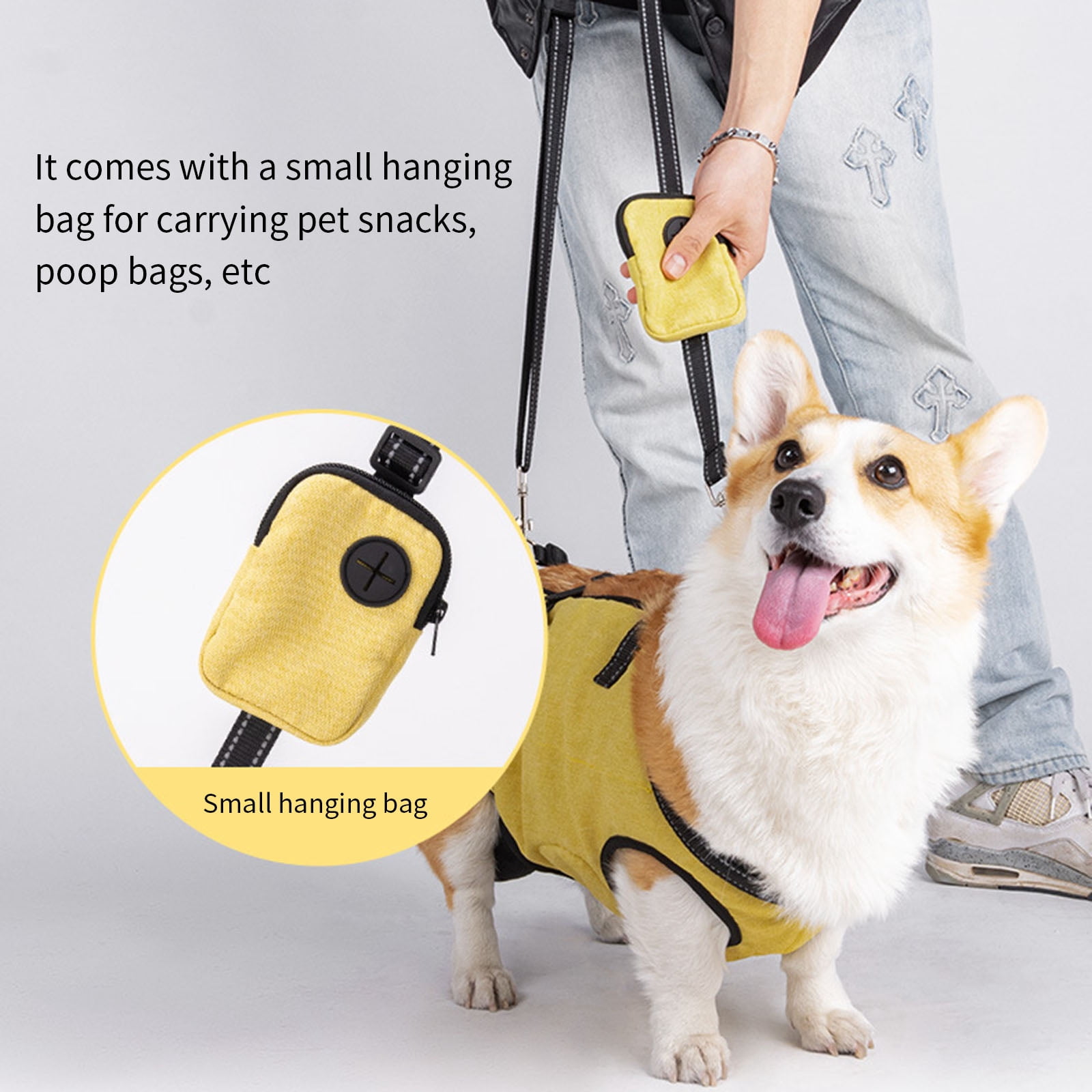 Rehabilitative Dog Slings Vests Adjustable Strap Lift Harness Shockproof Chest Support For Elderly Pet Outdoor Use