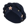 thumbnail image 2 of Herrnalise Women Floral Braid India Hat Muslim Ruffle Chemo Beanie Turban Wrap Cap, 2 of 2