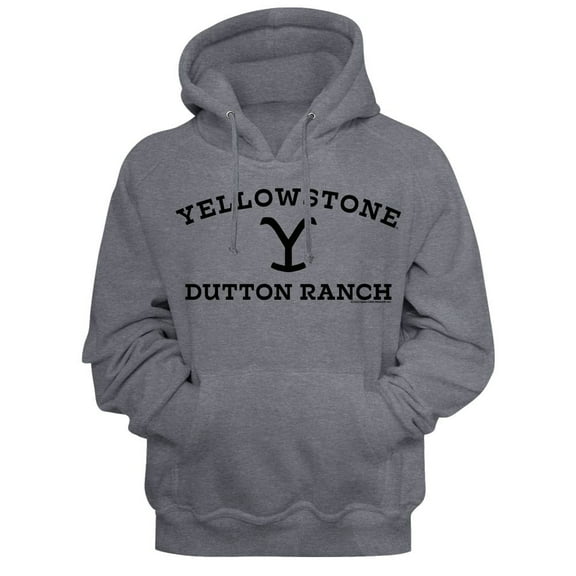 Yellowstone Dark Logo Gunmetal Heather Adult Hoodie Sweatshirt