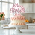 thumbnail image 4 of Purpurina de feliz cumpleaños con lazo rosa Cake Topper Mis Quince, 4 of 7
