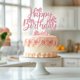 thumbnail image 4 of Purpurina de feliz cumpleaños con lazo rosa Cake Topper Mis Quince, 4 of 7