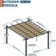 thumbnail image 2 of 10x13 ft outdoor metal gazebo con retractable awning - uv resistant, khaki, 2 of 6