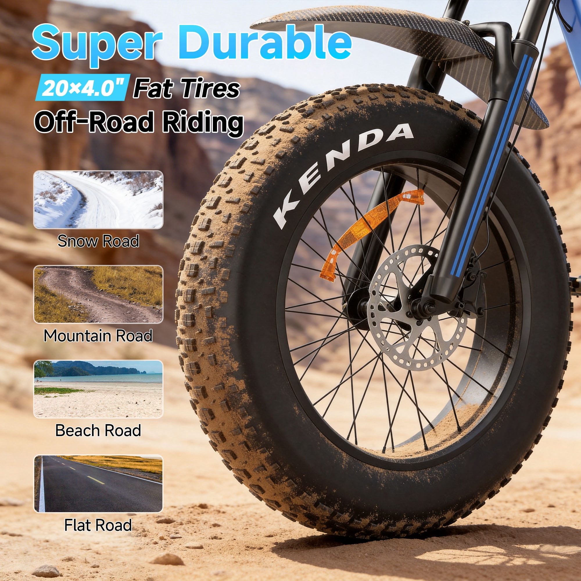 R700 Peak 3000W 20"x4.0 Fat Tire Electric Bike, 52V 25Ah Battery, Off-road E-Bike for Adults,UL2849