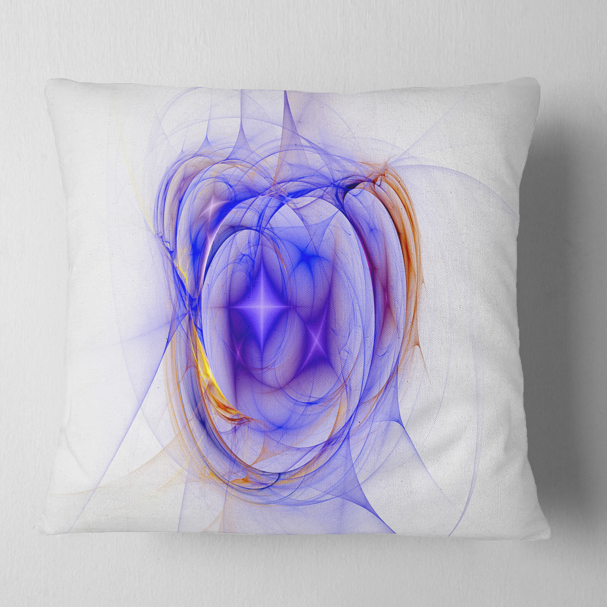 Designart Blue Bright Star Nebula - Abstract Throw Pillow - 16x16