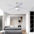 thumbnail image 2 of BayDay 52 Inch Modern Ceiling Fan with LED Lights & Remote Control, Quiet Reversible Motor, 6 Speeds, Dual Finish Wooden Blades, Black Ceiling Fan for Bedroom, Living Room, Patio, Indoor/Outdoor Use, 2 of 20