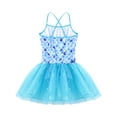 thumbnail image 4 of Aislor Girls Sequins Mermaid Costume Criss Cross Back Fishscale Leotard Tutu Ballet Dress Princess 3-10 Blue Fish Scales 4, 4 of 7