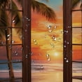 thumbnail image 5 of Orinice Tropical Ocean Beach Shower Curtain Rustic Wood Window View Palm Trees Sea Dusk Sunset Scenery Shower Curtain for Bathroom Decor Waterproof Fabric Set with Hooks,  69x72, 5 of 7