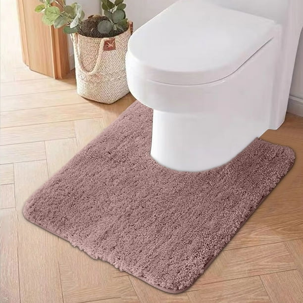Lot de 3 tapis de salle de bain à rayures avec tapis de toilette en