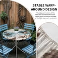 thumbnail image 4 of Spring Floral Vintage Round Fitted Tablecloth with Elastic Edge, Waterproof Table Cloth Table Cover for 55"-60" Tables, Retro Teal Tulips Botanical Summer Tablecloths for Dining Picnic Indoor Outdoor, 4 of 9