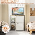 thumbnail image 3 of Mini Fridge Stand with Storage Shelves, 3 Tier Wooden Kitchen Bakers Rack, Freestanding Utility Microwave Stand, Coffee Bar Table for Dorm Kitchen, 3 of 6