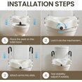 thumbnail image 4 of Raised Toilet Seat with Handles   Toilet Seat Riser for Seniors  Removable Padded Handles  Adjustable Height Handrails &; Secure Fit  Fits Most Toilets  Capacity, 4 of 9