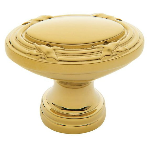 Baldwin 4631030 1.25 in. Oval Edinburgh Cabinet Knob - Polished Brass