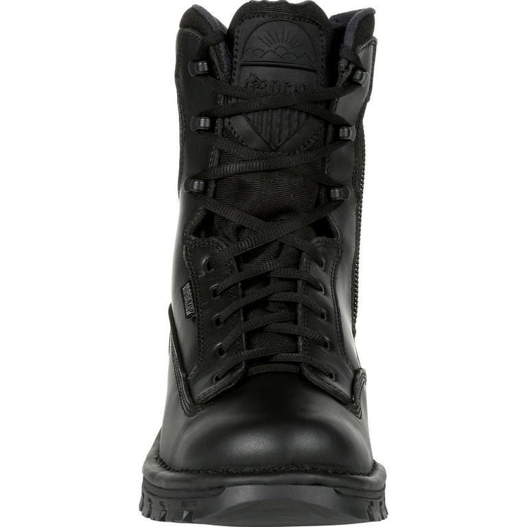 ROCKY Portland Lace-to-Toe Waterproof Duty Boots - Men's Black Public Service Boots 10 Wide
