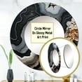thumbnail image 3 of Designart "Monochrome Geode Tranquility I" Spiritual Stone Rund Mirror For Wall Decor - Large Black Round Printed Mirror -Traditional Round Living Room Mirror - 23" x 23", 3 of 6