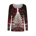 thumbnail image 5 of Christmas Tops for Women Slim Fit Scoop Neck Buttons Henley Tee Shirt Xmas Printed Graphic Holiday Sweaters (XL, Red B), 5 of 6