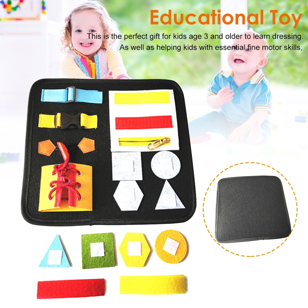 Kids Learning Toys Toddler Busy Board Montessori Basic Skills Board Educational 