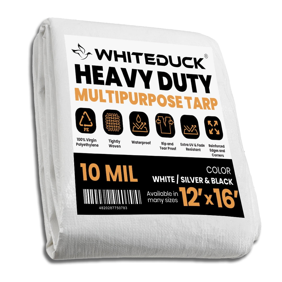 Whiteduck Super Heavy Duty Poly Tarp Mil White Color X Thick Waterproof Uv