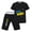 black, variant on Boys Ninja Kidz Short Set – Cartoon Fighter T-Shirt with Matching Shorts for Casual Wear