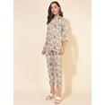 thumbnail image 4 of Janasya Women's White Cotton Printed Co-Ord Set, 4 of 7