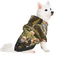 thumbnail image 2 of Goofa American Flag Rose Garden Pattern Small Dog Sweater Hoodies Pet Grey Hooded Soft Fleece Sweatshirts with Pocket Fall Winter Puppy Cat Sweaters Warm Clothes-Small, 2 of 8