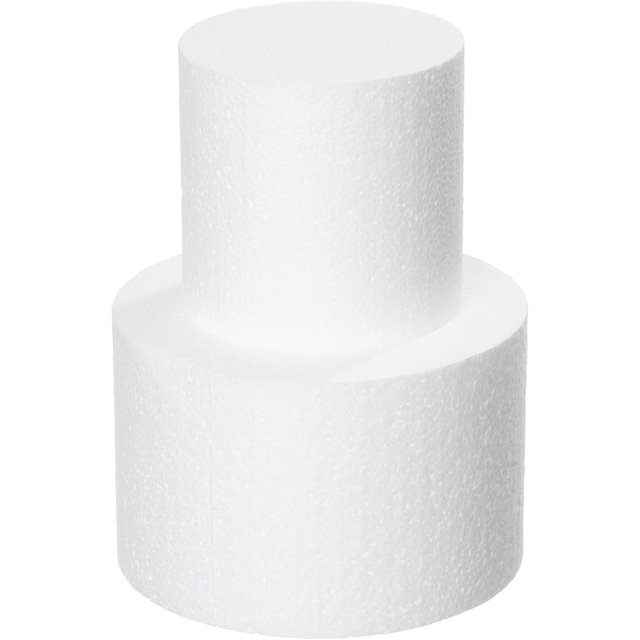 Fessary 2 Tiers 4" 6" Fake Cake 4 Inch Tall Fake Birthday Cake Rounds Styrofoam Cake Dummies Set for Birthday, Wedding, Baby Shower Display