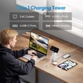 thumbnail image 2 of Tower Surge Protector, 115W Fast Charging Station with 3AC Outlets & 8 USB Ports (4 USB-C), 5FT Extension Cord Flat Plug for Home, Office, Dorm Room, 2 of 4