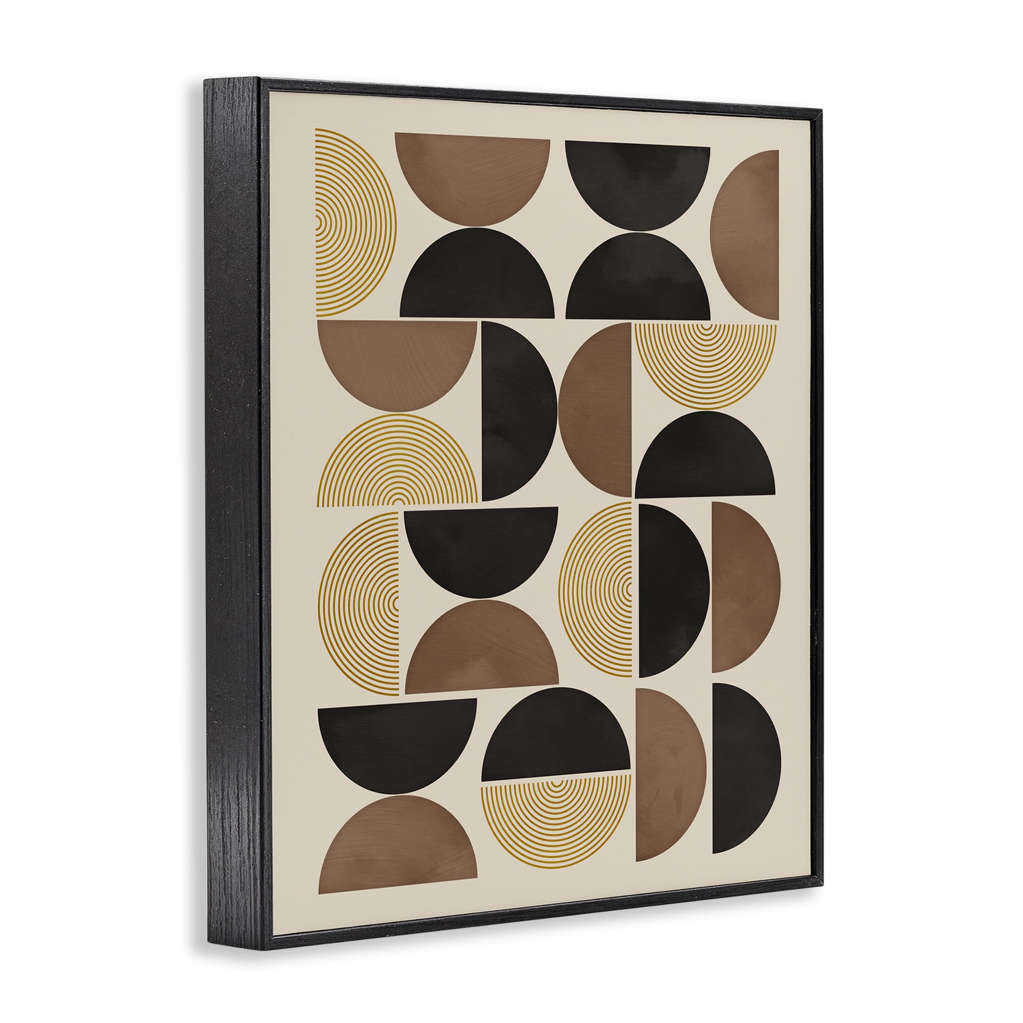 Stupell Industries Midcentury Geometric Arches Abstract Painting Black Framed Art Print Wall Art, 24 x 30
