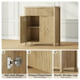 thumbnail image 6 of Laintene Sideboard Storage Cabinet, Fluted Buffet Cabinet with Adjustable Shelf and Drawer for Dining Living Room, Entryway, Natural Oak Set of 2, 6 of 9
