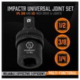 thumbnail image 3 of HORUSDY 3PCS Impact Universal Joint Swivel Socket Adapter Set 1/4" 3/8” 1/2" Drive 360°, 3 of 5