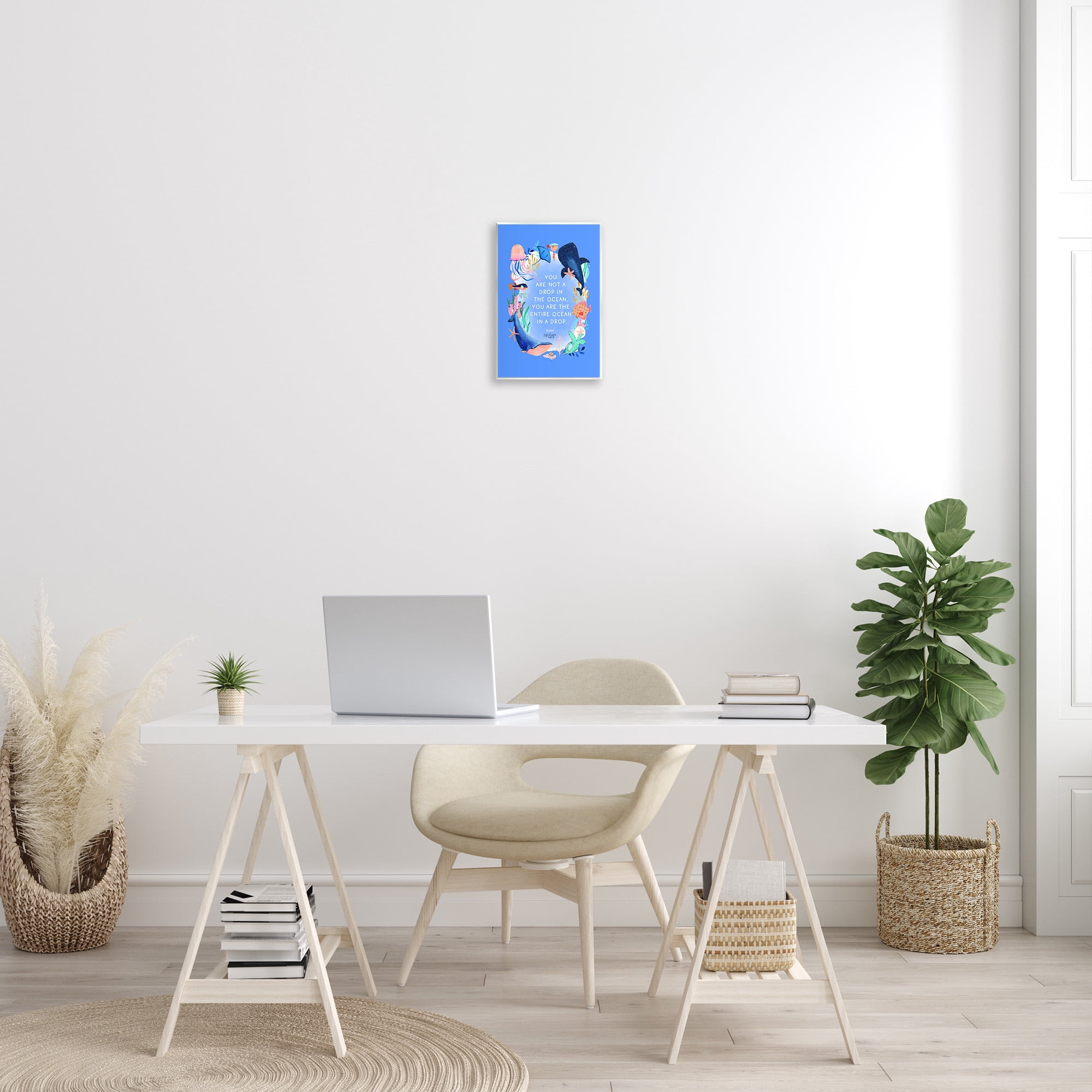 Stupell Industries Ocean In A Drop Phrase Animals & Insects Painting Unframed Art Print Wall Art, 10 x 15
