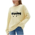 thumbnail image 2 of YueHuiYing Women Long Sleeve Sweatshirts Oversized Crewneck Pullover Hoodies Casual Knit Tops Sweater, 2 of 6