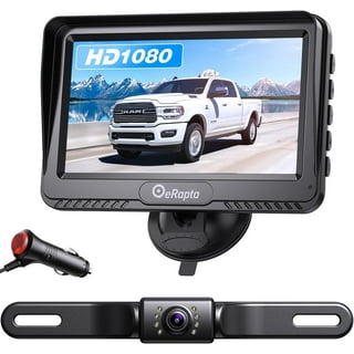 Type S | Portable Car License Plate Backup Camera Bluetooth Mirror with Solar Powered, Rearview Mirror, Split-Screen, Wireless Button Control, Extra