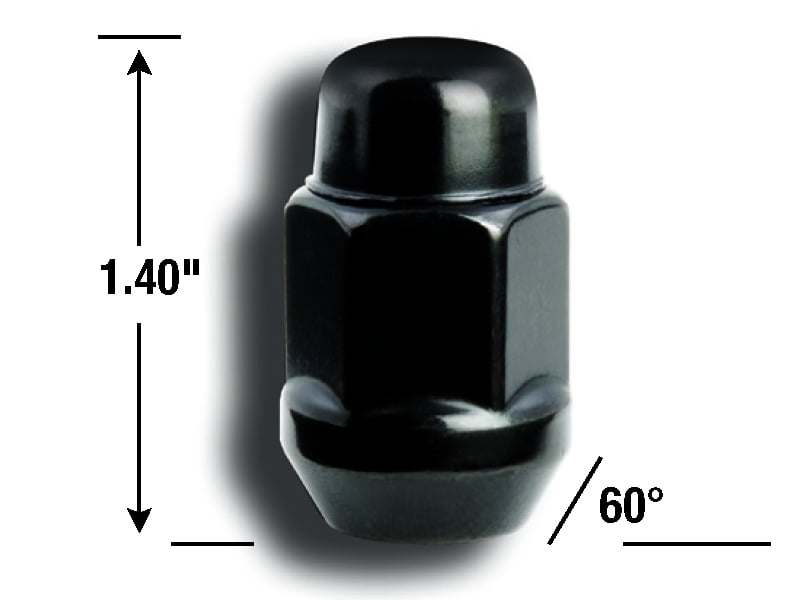 Gorilla 41187BCB Lug Nut Acorn Bulge 1/220; Conical Seat; Black; 3/4