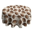 thumbnail image 4 of Brown Footballs on Beige Pattern Round Tablecloth 60"x60",Wrinkle Wipeable Table Cloth for Kitchen Dining Room Picnic Patio Party, 4 of 6