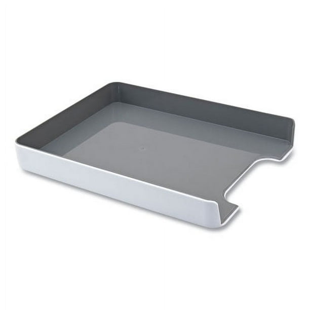 Fusion Letter Tray, 1 Section, Letter Size Files, 12.63 x 10 x 1.75, White/Gray Fusion Letter Tray, 1 Section, Letter Size Files, 12.63 x 10 x 1.75, White/Gray