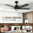 thumbnail image 2 of Vagizm Ventilador de Techo con Control Remoto de Luz: Ventiladores de Recámara Modernos de 52 Pulgadas - Motor de CC Reversible Silencioso - Uso en Interiores para el Hogar (Negro Mate-5, 52 Pulgadas), 2 of 7
