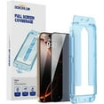 thumbnail image 2 of UYWGF-2 Pack for iPhone 15 Pro screen protector privacy,Military Grade Shatterproof,9H+Hardness,Full Coverage,Anti-Fingerprint,No Bubble, Easy Installation, 2 of 4