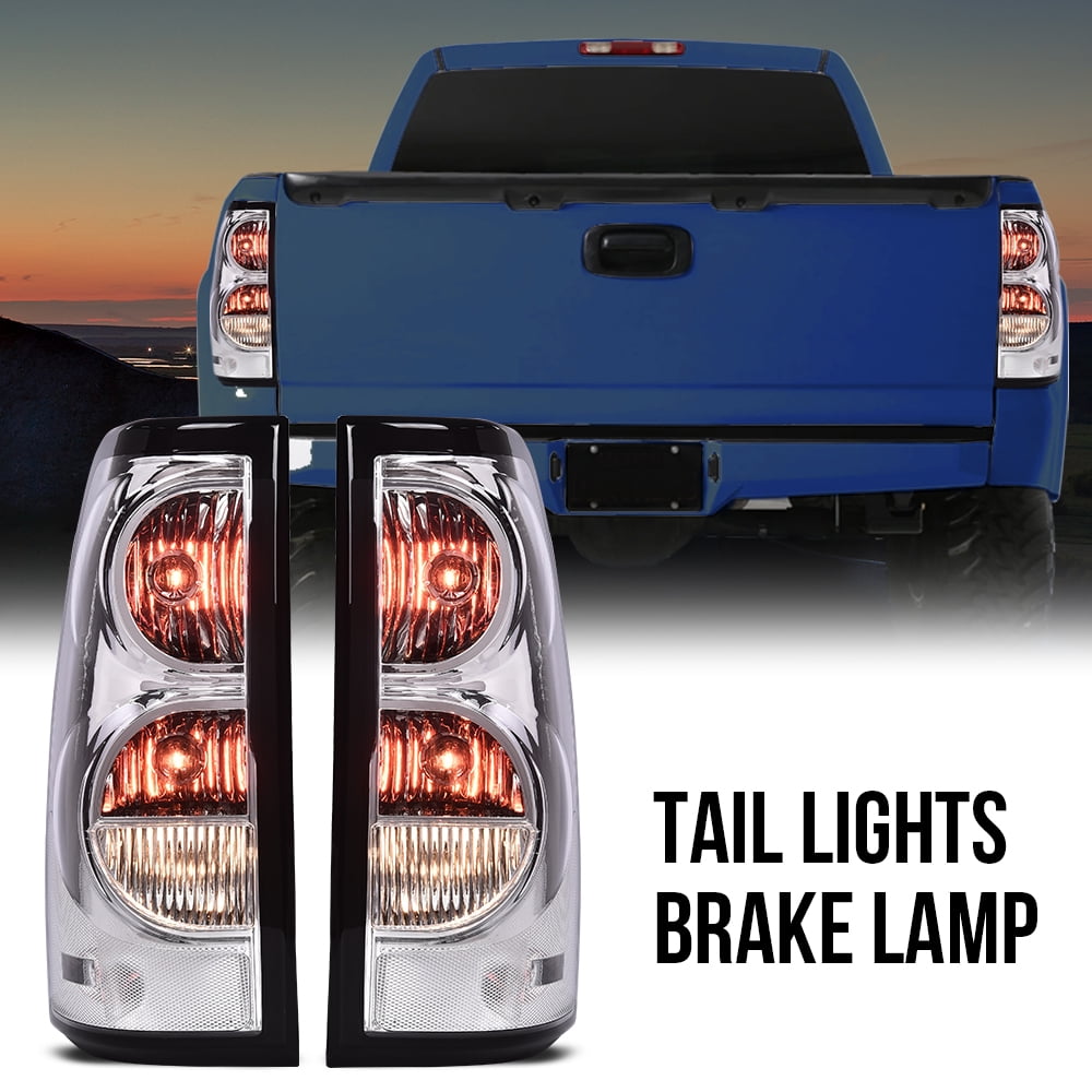 PIT66 Tail Lights Fit for 2003 2004 2005 2006 Chevy Silverado Pickup Driver and Passenger Side Clear Lens