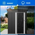 thumbnail image 3 of Dextrus 5 x 3FT Outdoor Storage Shed, Sturdy Metal with Secure Door & Air Vent for Garden, Patio, Lawn, Store Bike, Dark Gray, 3 of 5