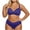 Blue, variant on Plus Size Lace Bra Wireless Comfortable Breathable Panty Set Suitable for Women