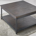 thumbnail image 6 of Bowery Hill Smokey Oak and Black Metal Lift-Top Square Cocktail Table, 6 of 7