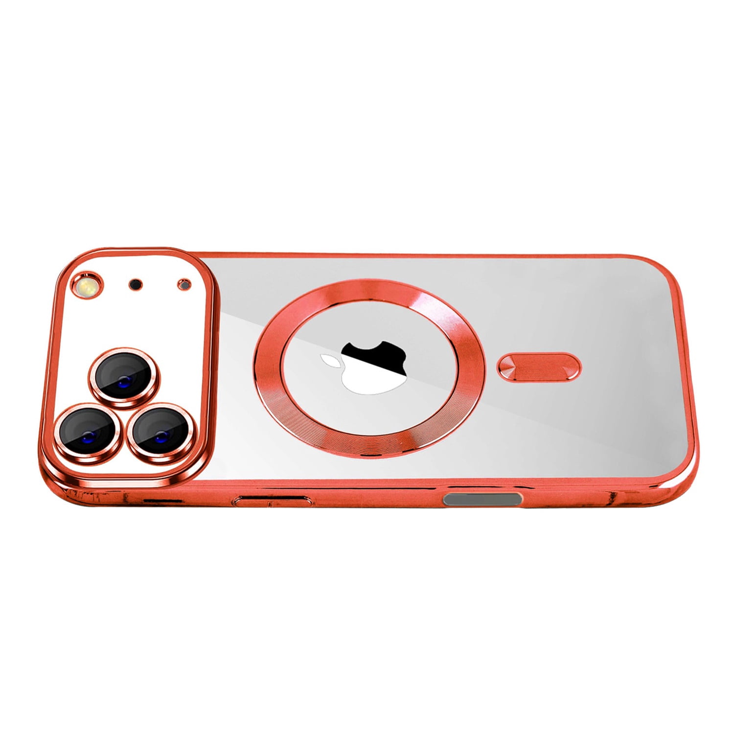 Transparent Sparkle Armor Case for iPhone 17 Pro Max - Red