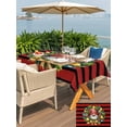 thumbnail image 4 of Outdoor Tablecloth with Umbrella Hole and Zipper, Christmas Rectangle Table Cloth 60x120 Inch Waterproof Tablecloth, Gnomes Pine Branch Star Bell Red Black Striped Picnic Table Cover for Patio, 4 of 7