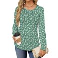 thumbnail image 2 of Fantaslook Pleated Blouses for Women Dressy Casual Long Sleeve Shirts Fall Tunic Tops, 2 of 9