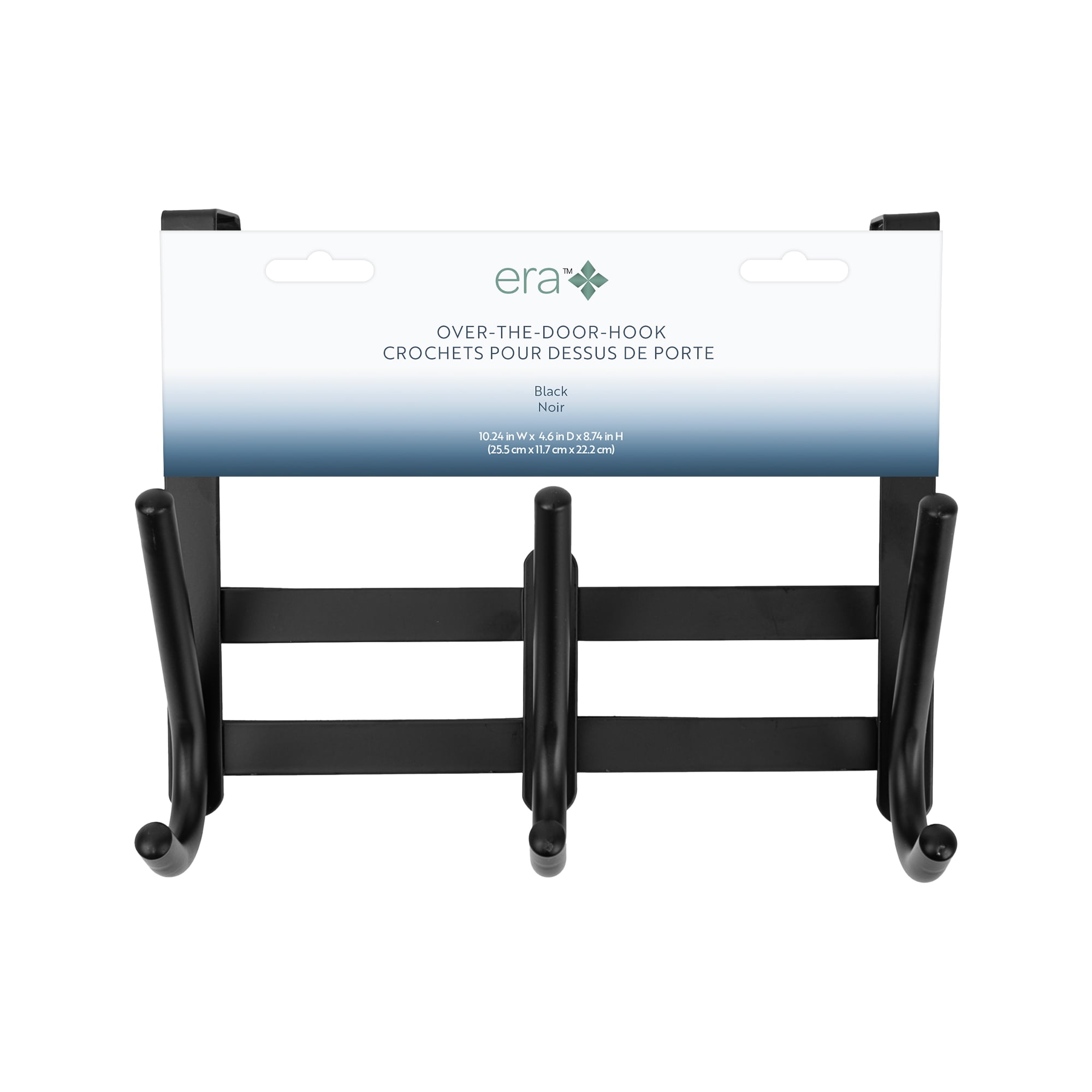 Era Zeus over The Door 3 Hook Black,  10.24 x 8.74in, 10.24" x 8.74"