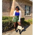 thumbnail image 2 of Nina Vegan Leather Shorts |Green, 2 of 2