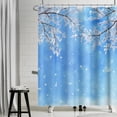 thumbnail image 3 of Winter Christmas Fabric Shower Curtains Snowflake Long Waffle Weave Bath Curtain Farmhouse Xmas New Year Shower Curtain for Kids Bathroom Decor Waterproof with Hooks,36x72 Inch, 3 of 6