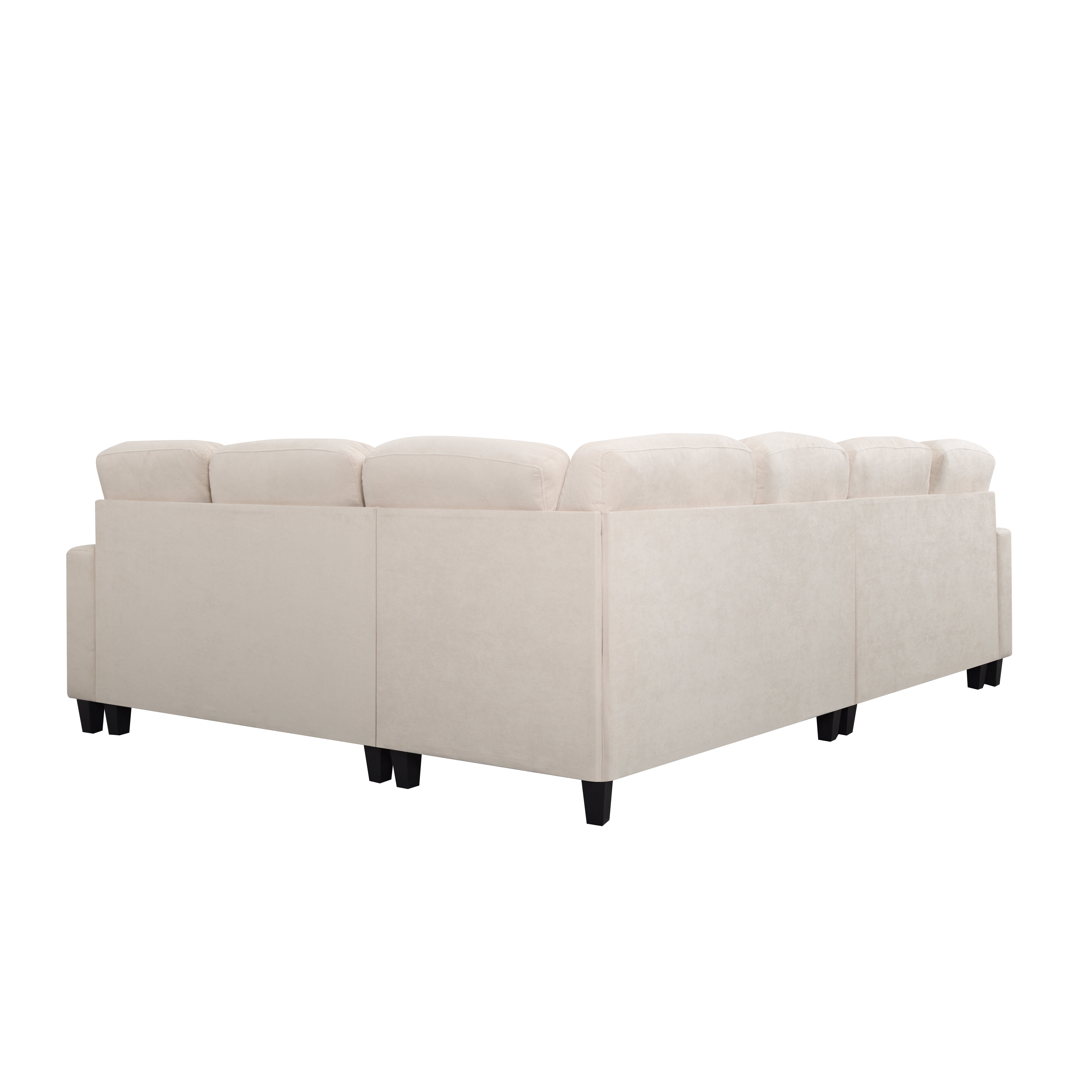Gewnee Beige L - Shaped Reversible Sectional Sofa, Soft Breathable Fabric 6 - Seater 107.9" for Living Room Office