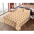 thumbnail image 4 of Ambesonne Vintage Fitted & Top Sheet Set with Shams, 70s Boho Geometric, Orange Cream, 4 of 5
